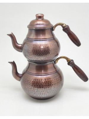 Bakır Çaydanlık El Dövme Antik Renk Bakır Çaydanlık El Dövme Antik Renk